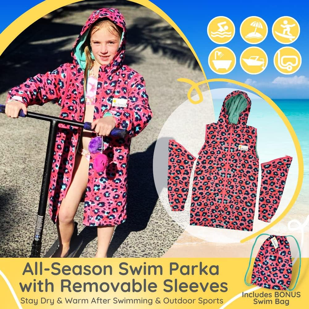 Unisex Swim Parka. Inc Swim Bag. Warm Change Coat. Girls, Boys & Kids.